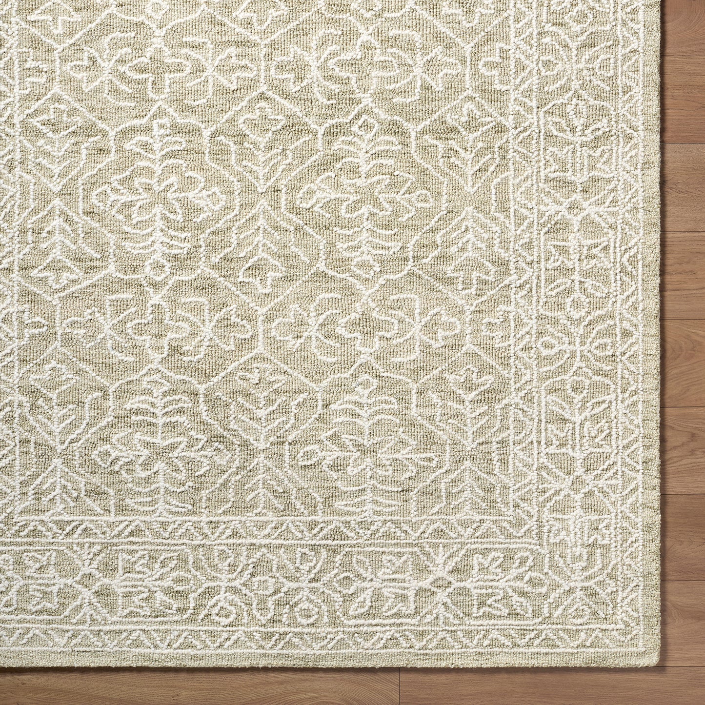 Sicily Green Traditional  Wool Rug