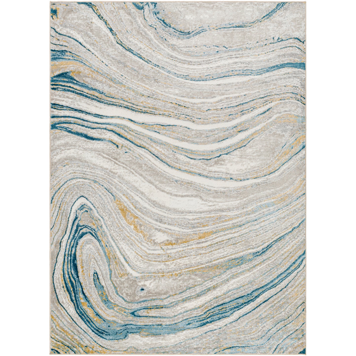 San Francisco Blue Modern Abstract Rug