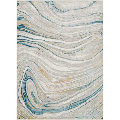 San Francisco Blue Modern Abstract Rug