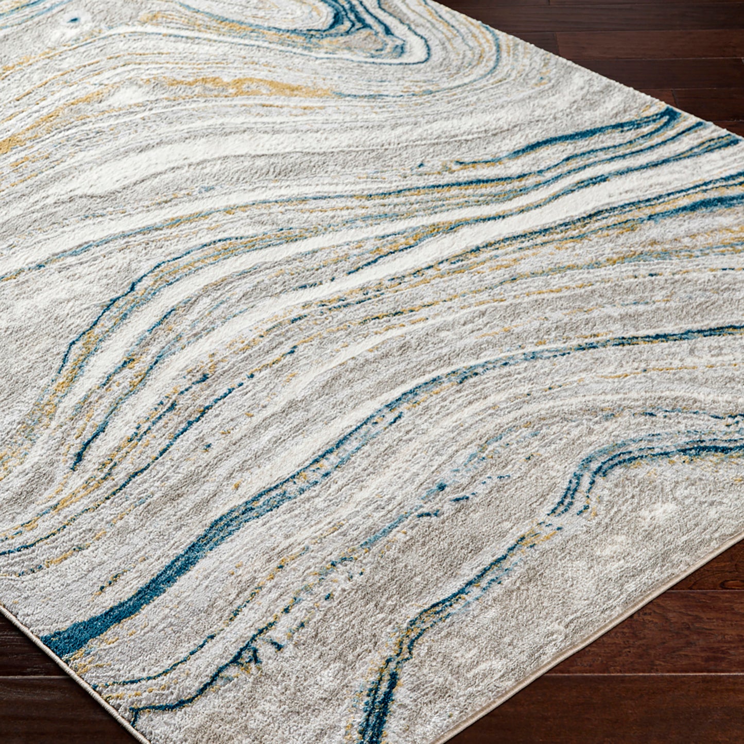 San Francisco Blue Modern Abstract Rug