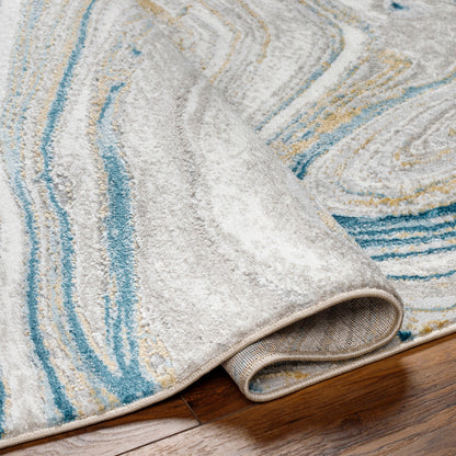 San Francisco Blue Modern Abstract Rug