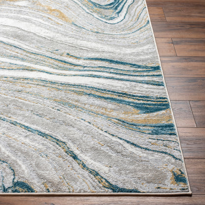 San Francisco Blue Modern Abstract Rug