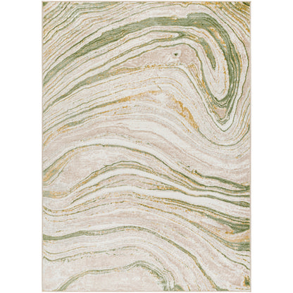 San Francisco Green Modern Abstract Rug