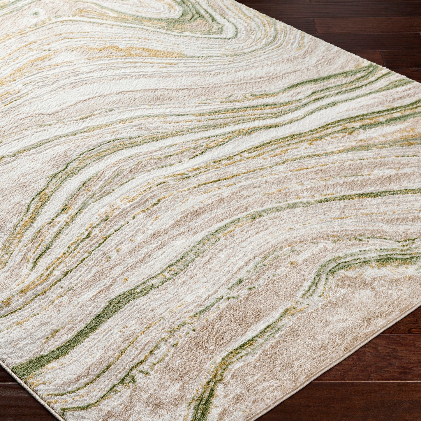 San Francisco Green Modern Abstract Rug