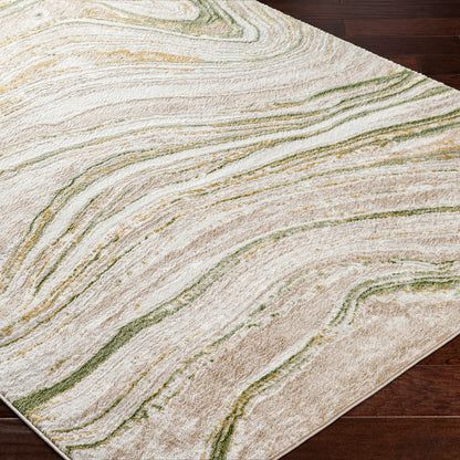 San Francisco Green Modern Abstract Rug
