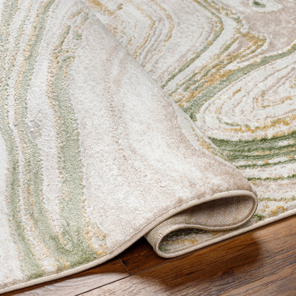 San Francisco Green Modern Abstract Rug