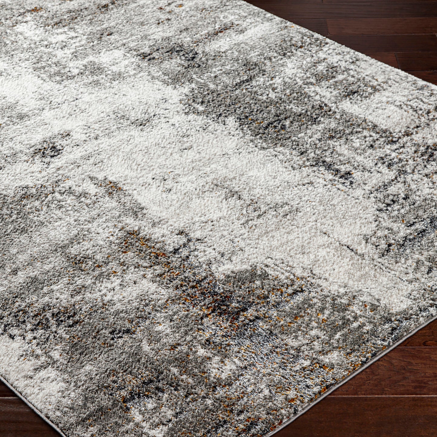 San Francisco Grey Abstract Modern Marble Rug