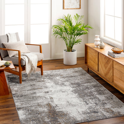 San Francisco Grey Abstract Modern Marble Rug