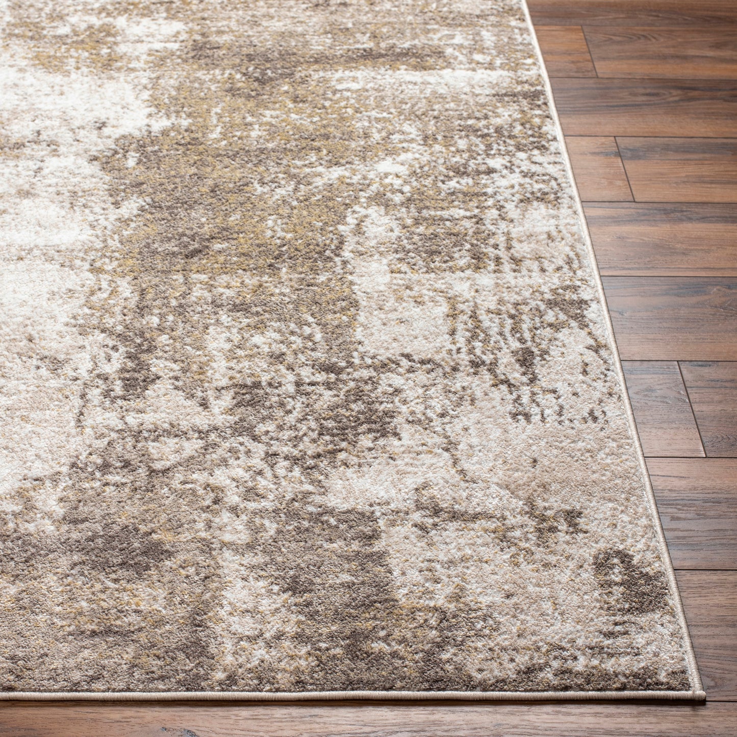 San Francisco Brown Abstract Modern Marble Rug