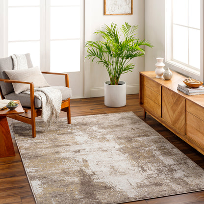 San Francisco Brown Abstract Modern Marble Rug