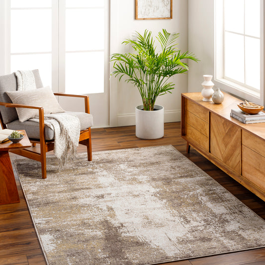 San Francisco Brown Abstract Modern Marble Rug
