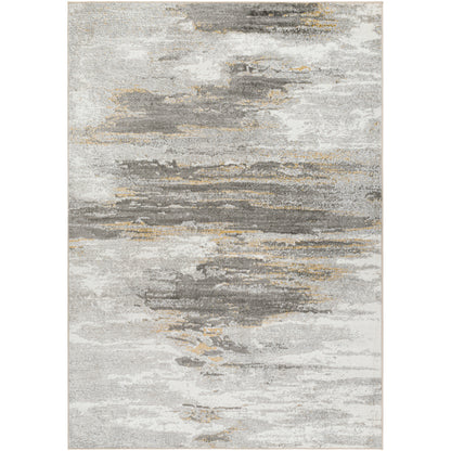 San Francisco Dove Grey Abstract Modern Marble Rug