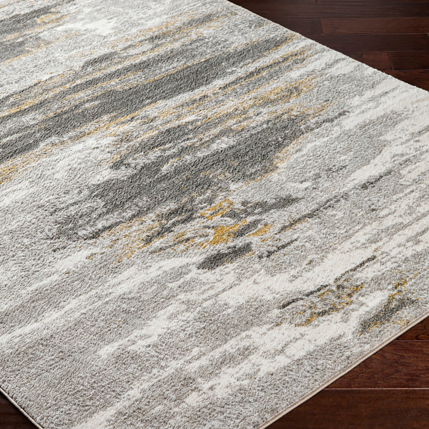 San Francisco Dove Grey Abstract Modern Marble Rug