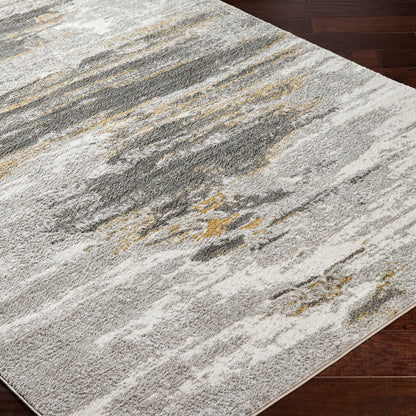San Francisco Dove Grey Abstract Modern Marble Rug
