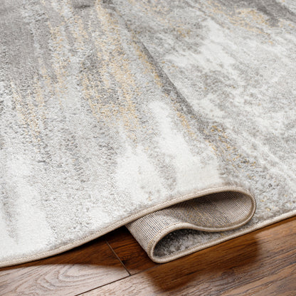 San Francisco Dove Grey Abstract Modern Marble Rug