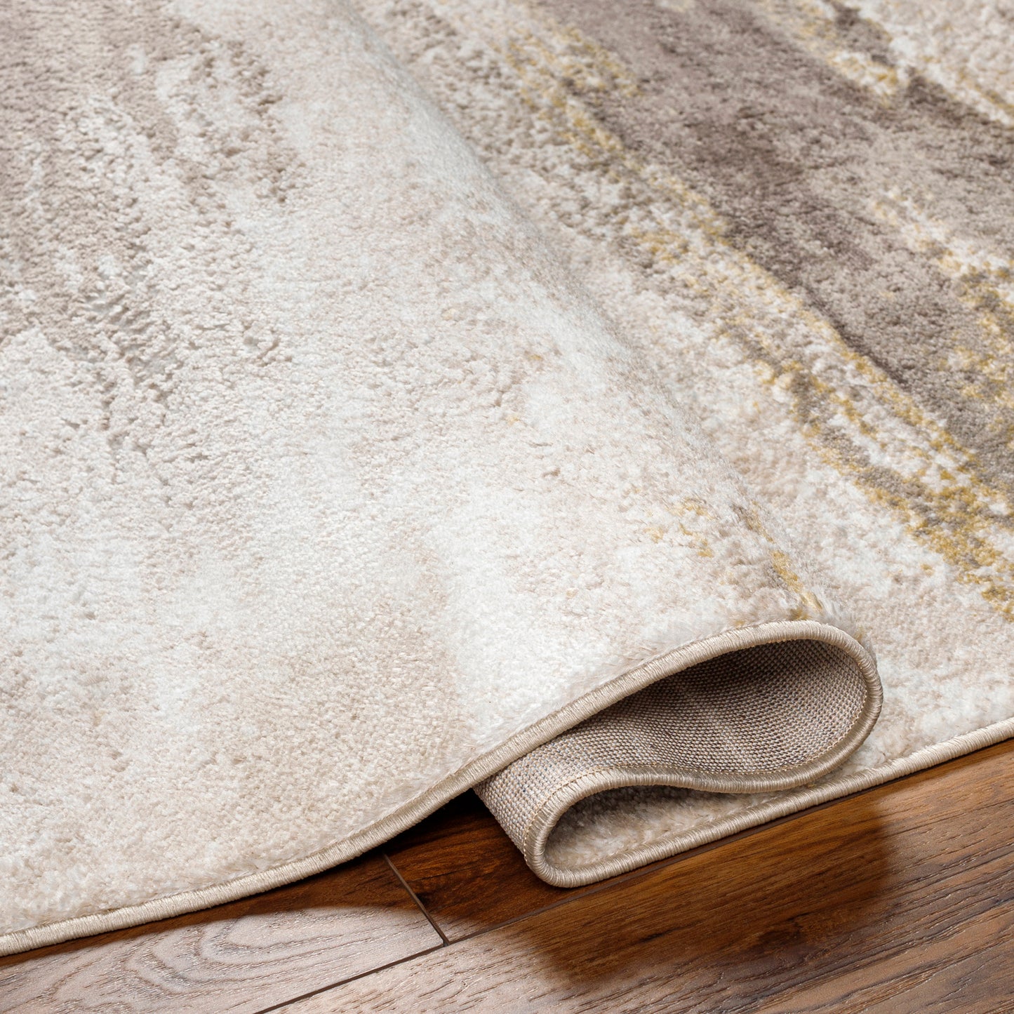 San Francisco Brown, Beige and Grey Abstract Modern Marble Rug