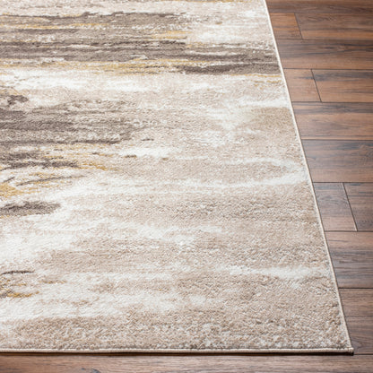 San Francisco Brown, Beige and Grey Abstract Modern Marble Rug