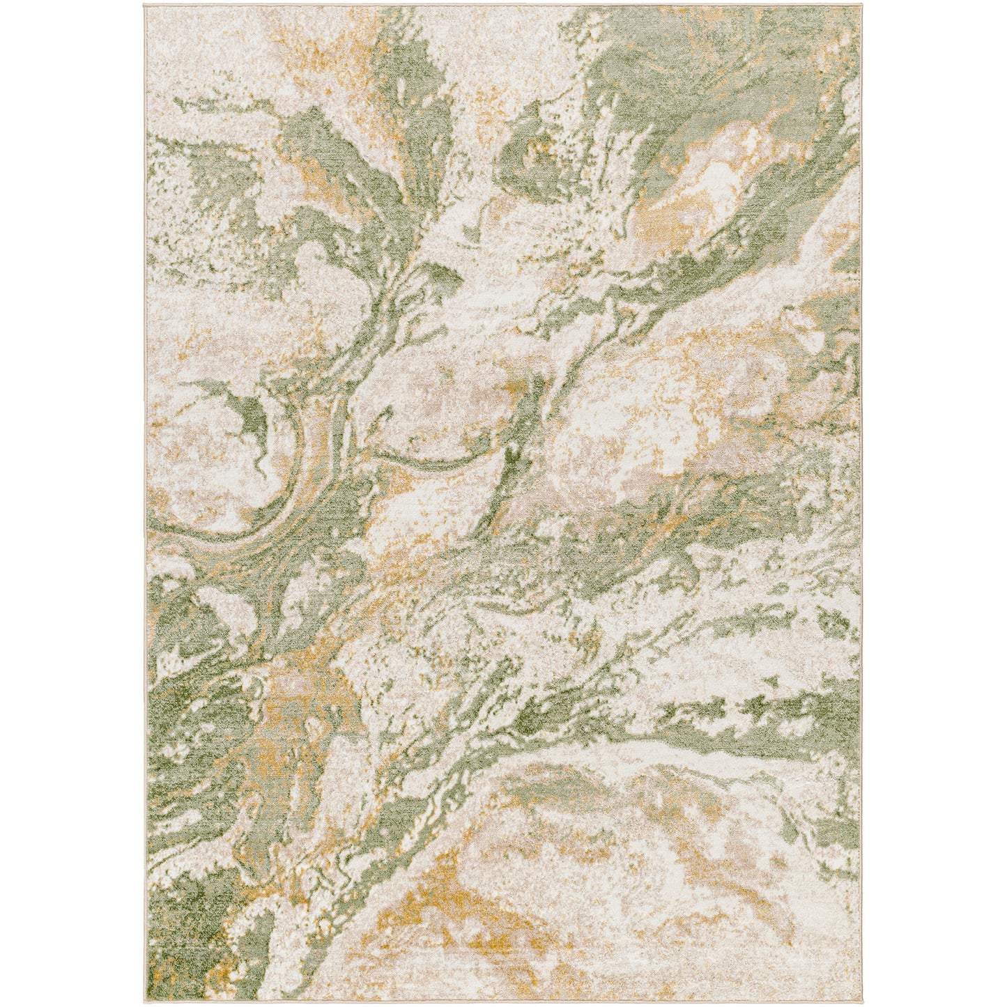 San Francisco Green Abstract Modern Marble Rug