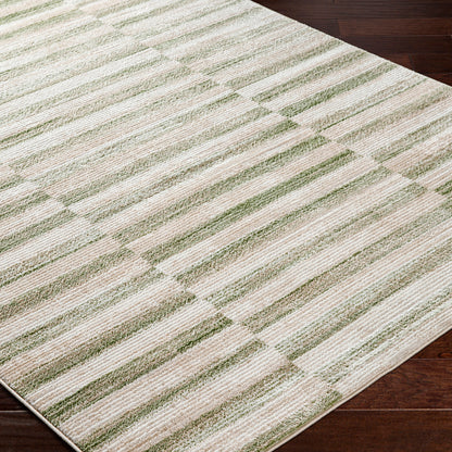 San Francisco Green Stripe Modern Rug