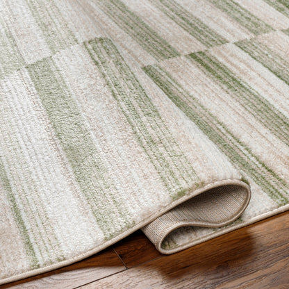San Francisco Green Stripe Modern Rug