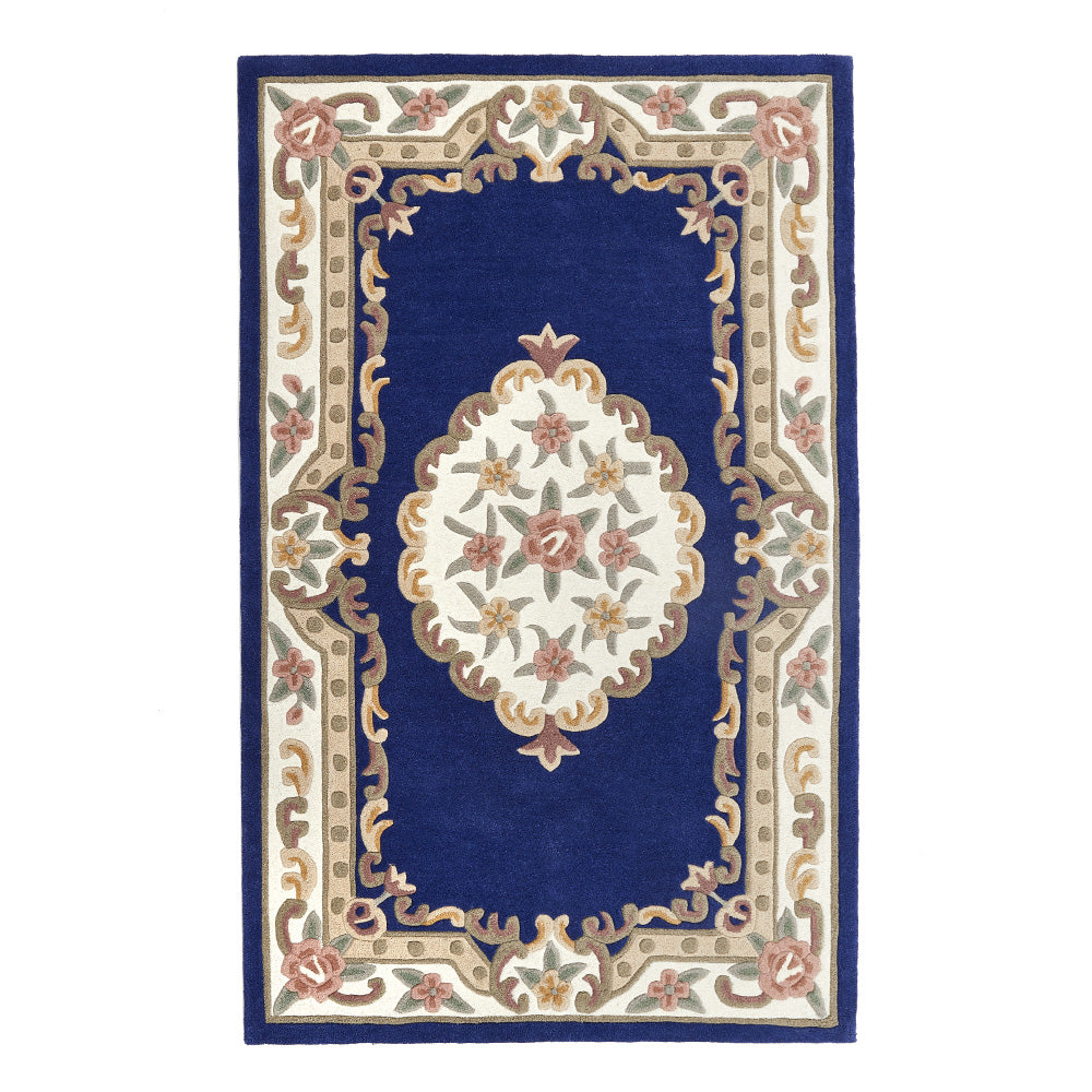 Origins Shensi Navy Blue Traditional Wool Rug