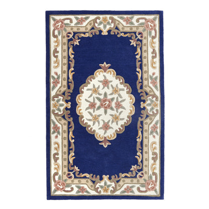 Origins Shensi Navy Blue Traditional Wool Rug